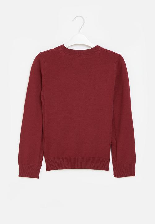 GUESS - Long sleeve sweater core - dark jam red
