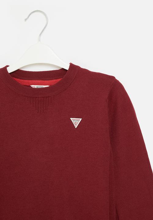 GUESS - Long sleeve sweater core - dark jam red