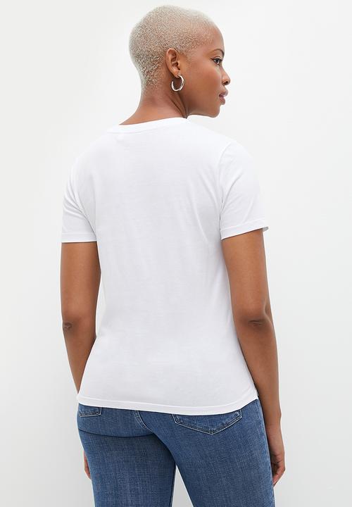 GUESS - Short sleeve cn shaded logo tee - pure white