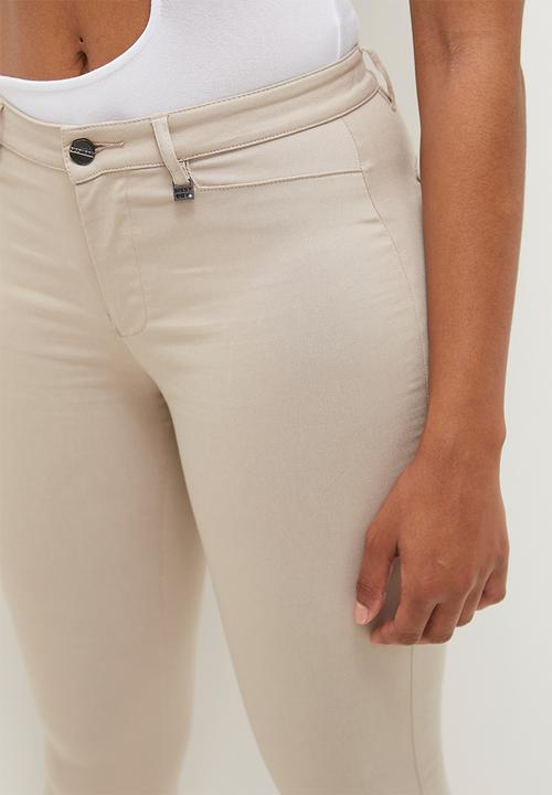 SISSY BOY - Reece: Mid Waist Skinny Leg - Stone