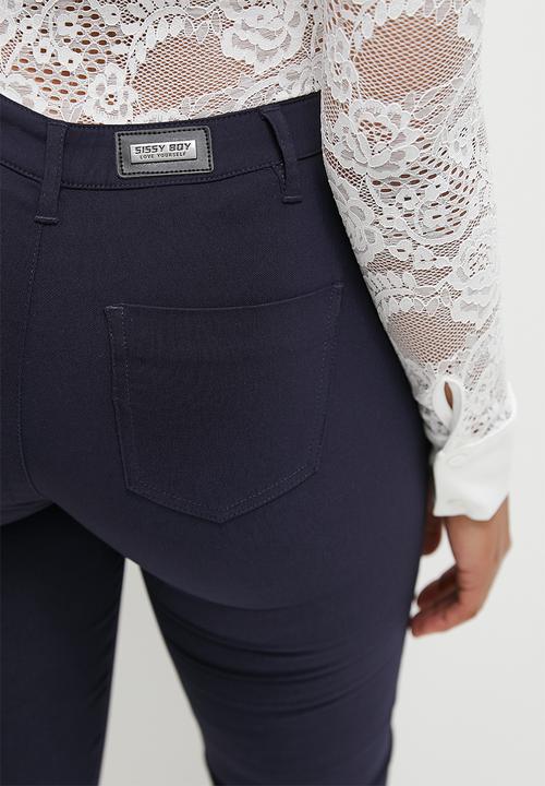 SISSY BOY - Reece: Mid Waist Skinny Leg - Navy