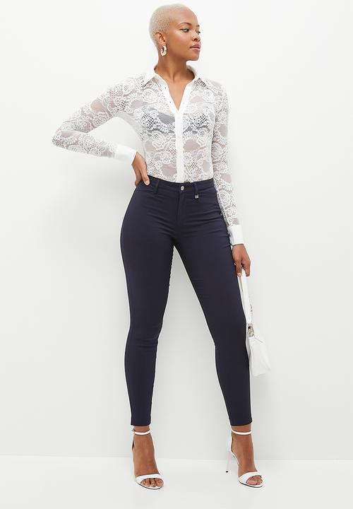 SISSY BOY - Reece: Mid Waist Skinny Leg - Navy