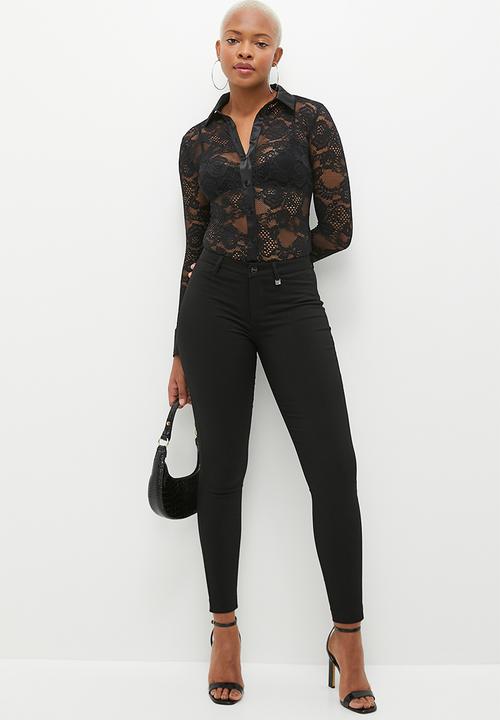 SISSY BOY - Reece: Mid Waist Skinny Leg - Black