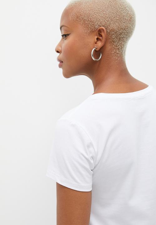 SISSY BOY - Kea: Regular Fit Sequin And Bling Logo Top - White