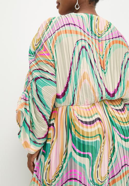 VELVET - Pleated dolman sleeve maxi dress - multi