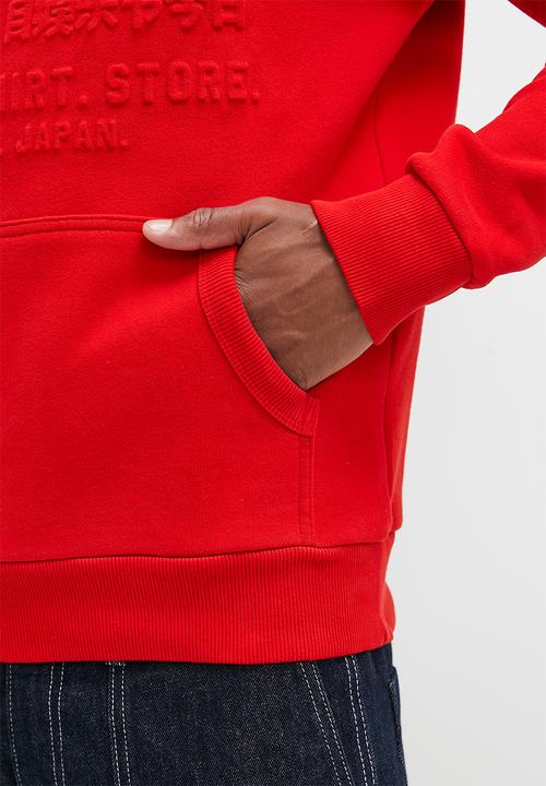 Superdry. - Embossed vl hoodie - Risk Red