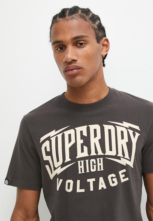 Superdry. - Retro rock graphic T-shirt - Carbon Grey