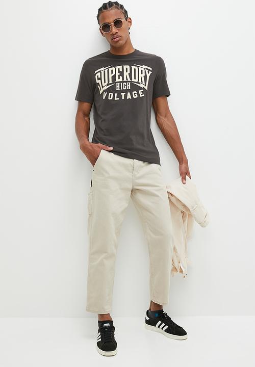 Superdry. - Retro rock graphic T-shirt - Carbon Grey