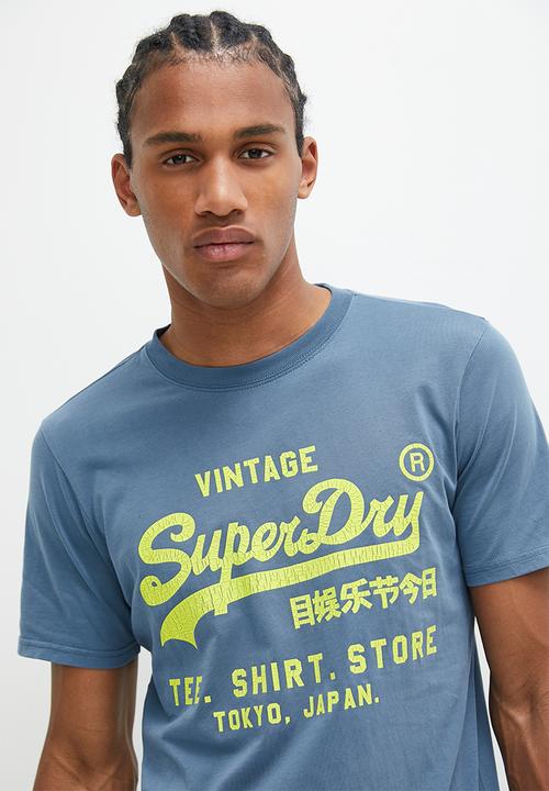 Superdry. - Neon vl T-shirt - Esign Blue