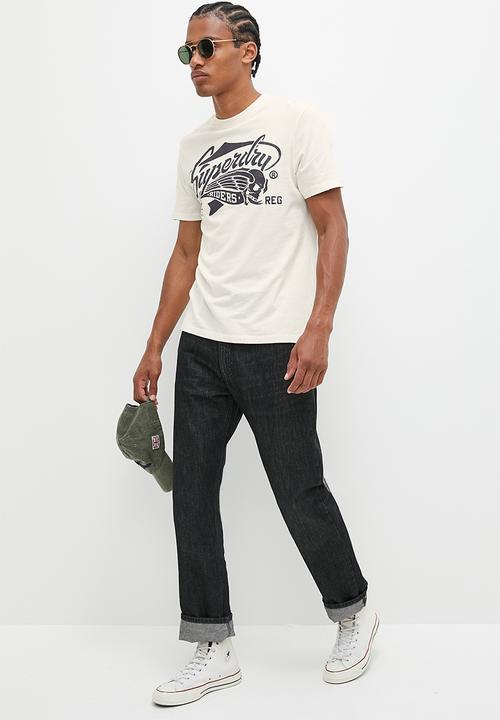 Superdry. - Retro rock graphic T-shirt - Cream