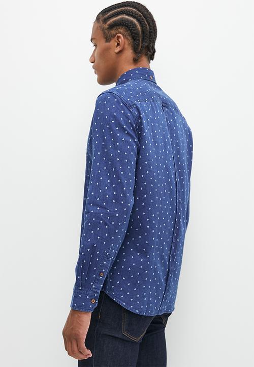 Ben Sherman - Indigo card print shirt - lndigo