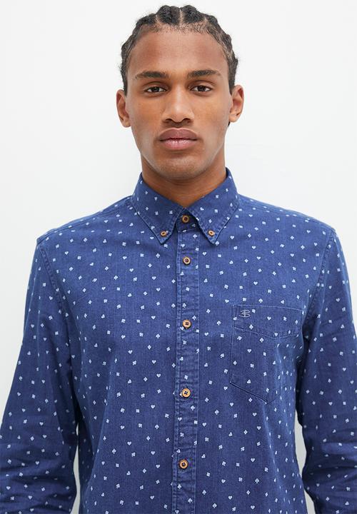 Ben Sherman - Indigo card print shirt - lndigo