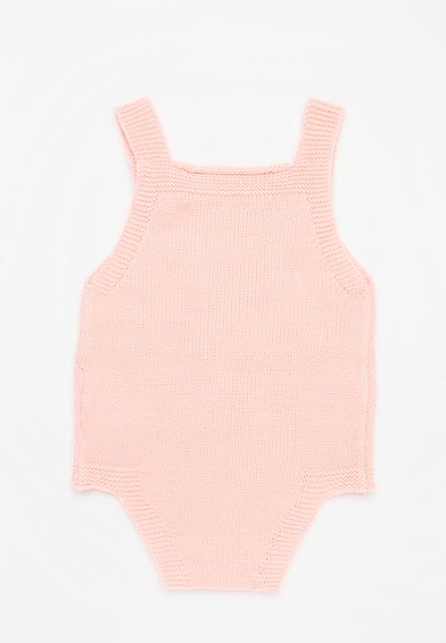 Pop Candy - Button detail knitted romper - pink