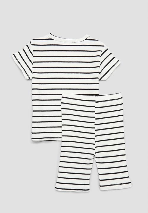Pop Candy - Baby  striped set - white & black