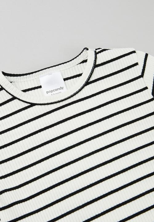 Pop Candy - Baby  striped set - white & black