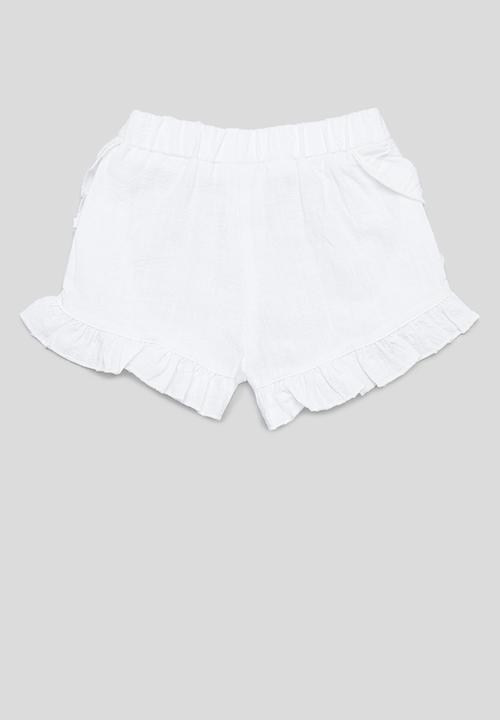 Pop Candy - Frilled shorts - white