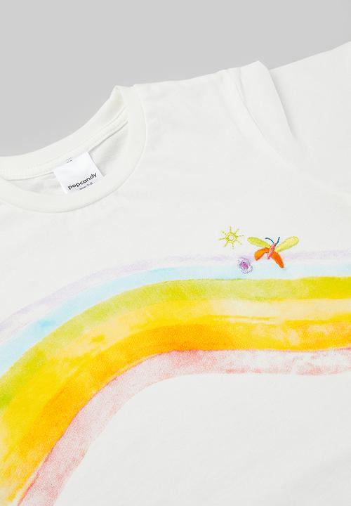 Pop Candy - Printed tee and skirt set - white & blue