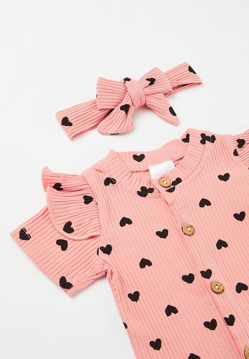 Pop Candy - Baby  romper & headband set - pink