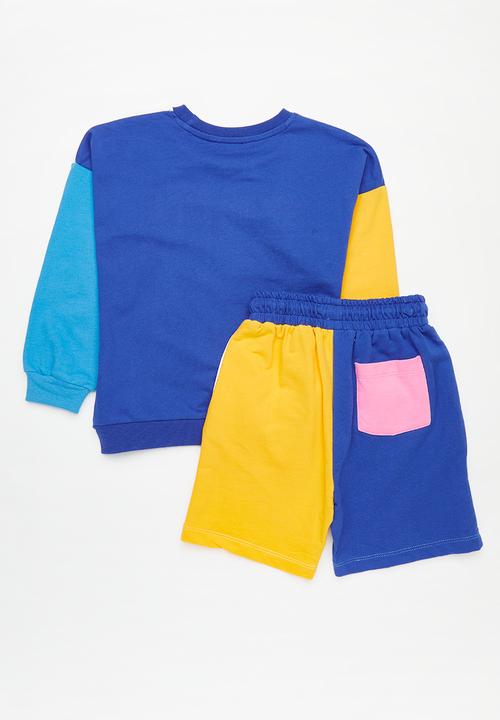 Pop Candy - Colour block top and short set-multi