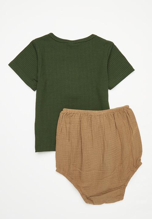 Pop Candy - Baby short & tee set - green