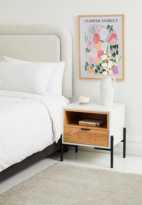 Sixth Floor - Blakely bedside table - white & natural