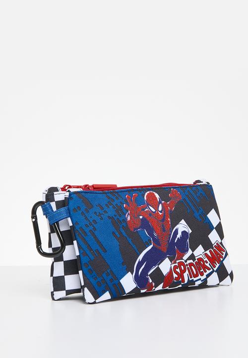 Pop Candy - Spiderman checker 2 layer pencil bag - blue