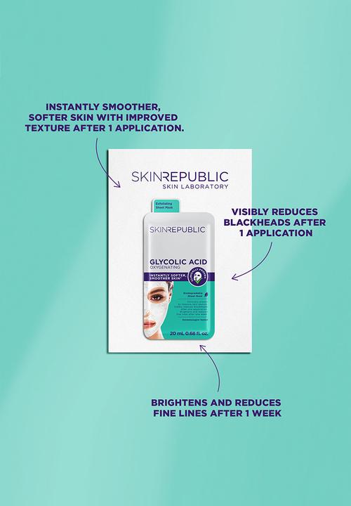 Skin Republic - Glycolic Acid Oxygenating Face Sheet Mask