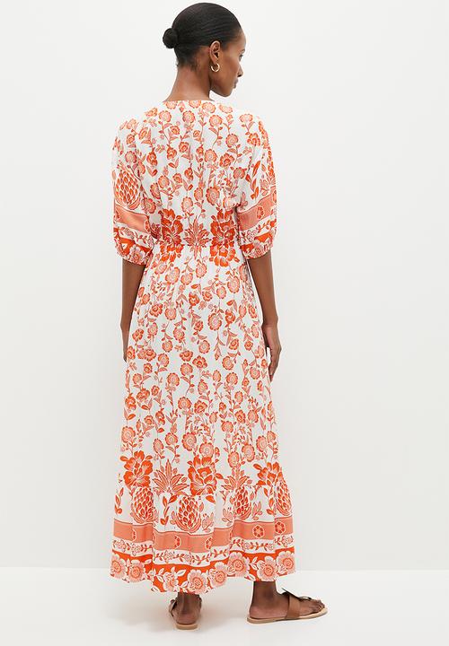 edit - Boho midi dress - delicate pineapple orange