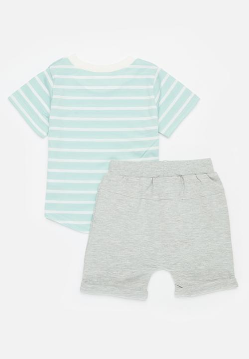 Pop Candy - Striped tee and short set - multi