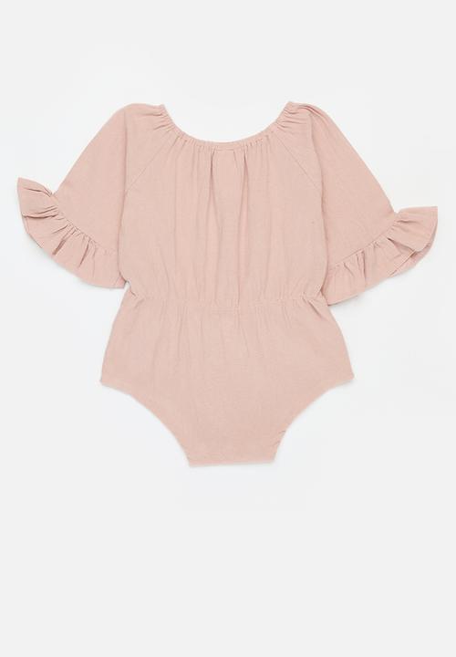 Pop Candy - Bowknot detail romper - pink