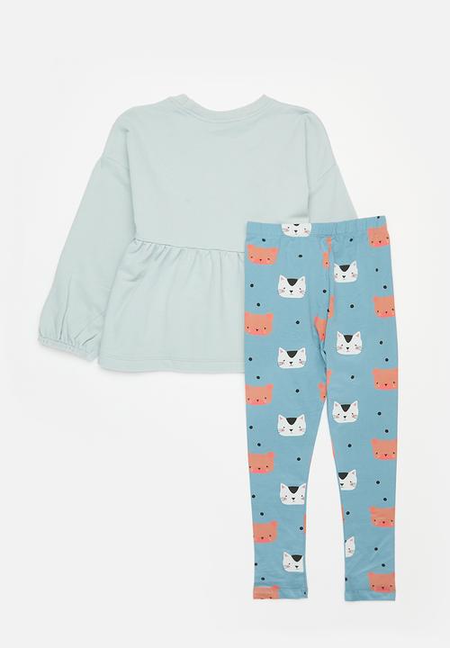Pop Candy - Printed top and legging set - blue