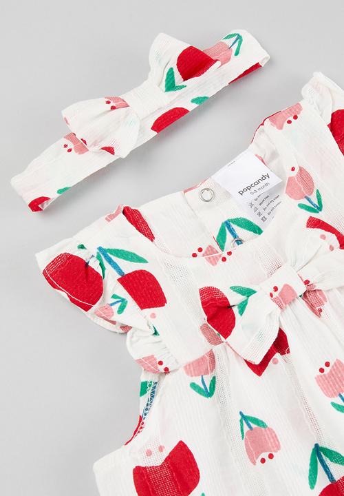Pop Candy - Printed dress headband and bloomer set - white