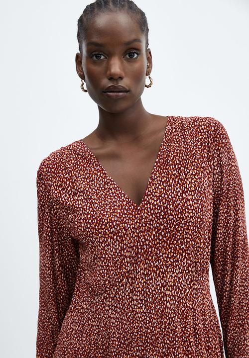 MANGO - Plus Dress Mar - Dark Red