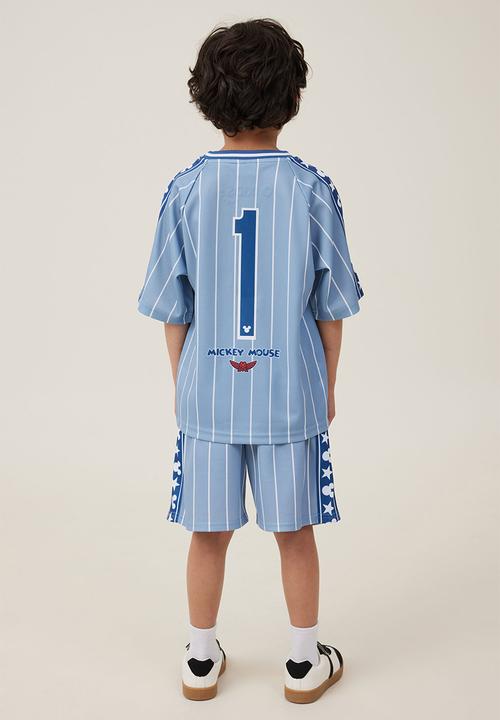 Cotton On - License soccer short - lcn dis dusty blue stripe 1/mickey
