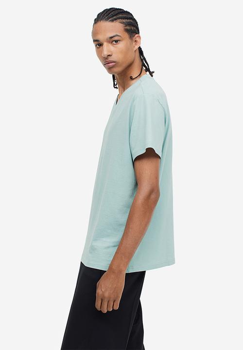 H&M - Regular fit V-neck T-shirt - turquoise