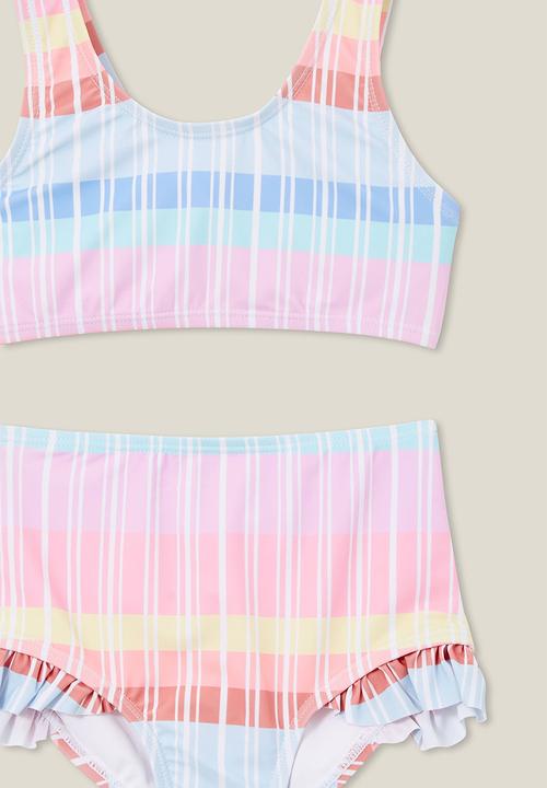 Cotton On - Lara bikini - vanilla/rainbow pastel