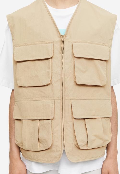 H&M - Loose fit nylon cargo gilet - beige