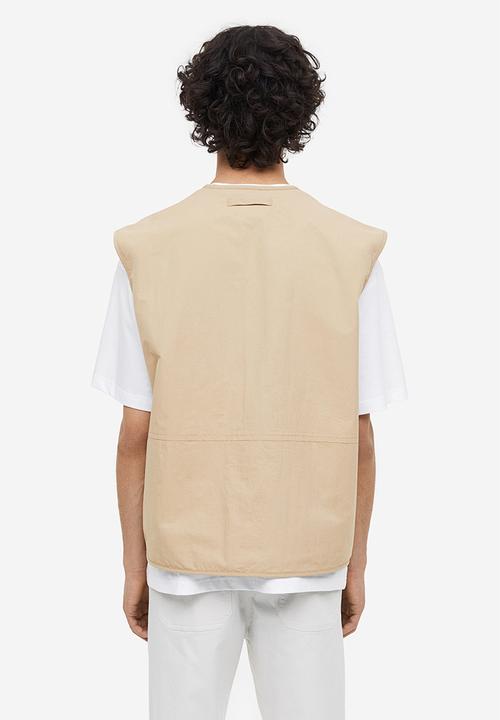 H&M - Loose fit nylon cargo gilet - beige