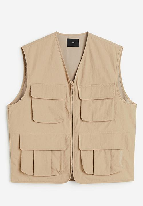 H&M - Loose fit nylon cargo gilet - beige