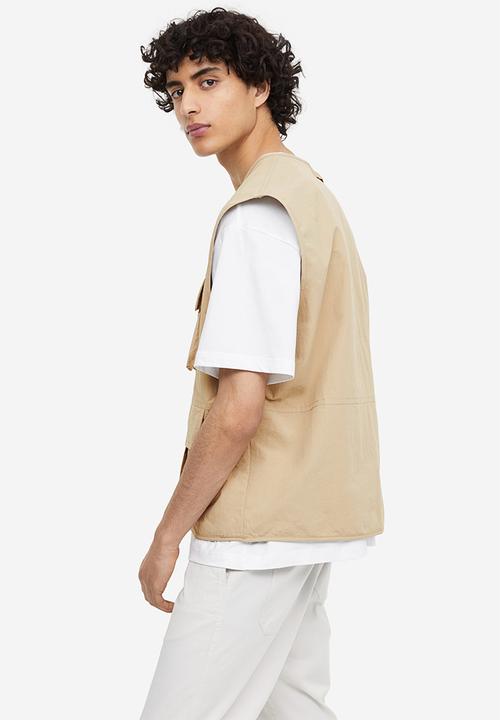 H&M - Loose fit nylon cargo gilet - beige