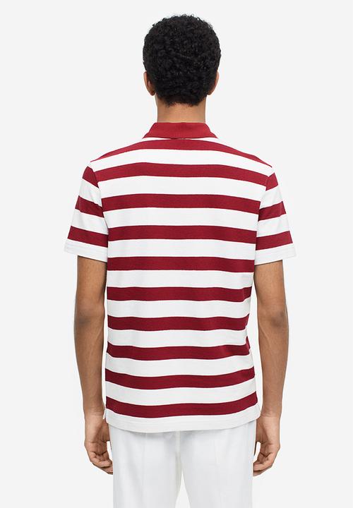 H&M - Relaxed fit terry polo shirt - red & white