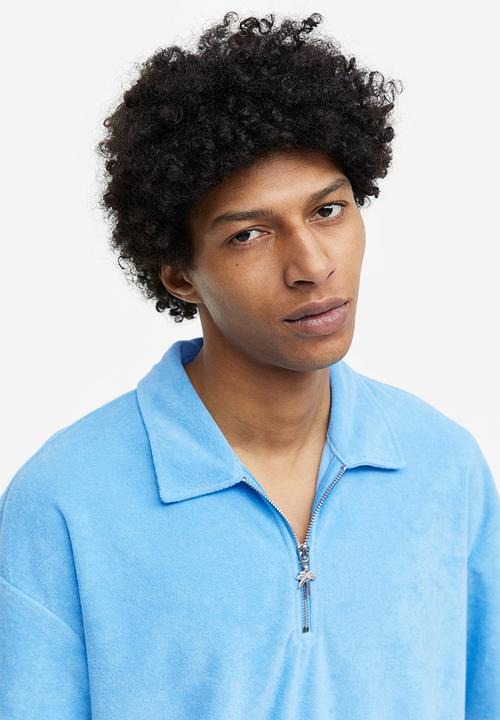 H&M - Relaxed fit terry polo shirt - blue