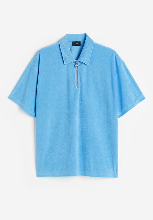 H&M - Relaxed fit terry polo shirt - blue