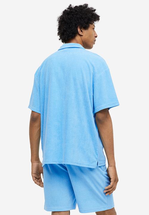 H&M - Relaxed fit terry polo shirt - blue