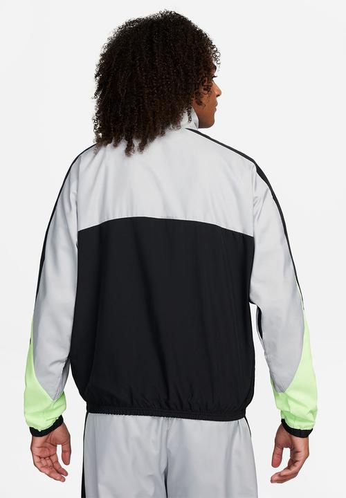 Nike -  Starting 5 woven jacket - lt smoke grey/lime blast/black/white
