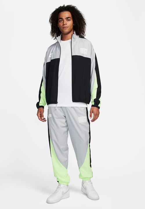 Nike -  Starting 5 woven jacket - lt smoke grey/lime blast/black/white