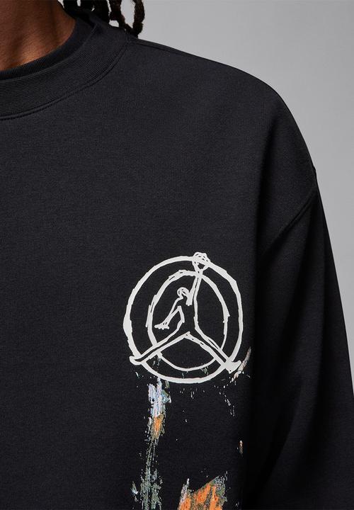 Nike - Jordan flt artst flc crew sweatshirt - black