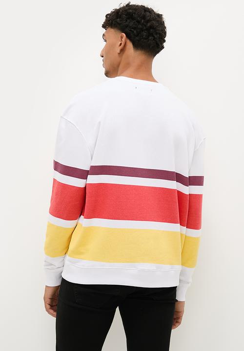 STYLE REPUBLIC - Fashion Stripe oversize crew sweat top - Yellow