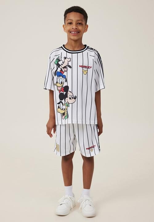 Cotton On - License soccer jersey - lcn dis vanilla stripe 100/mickey & friends