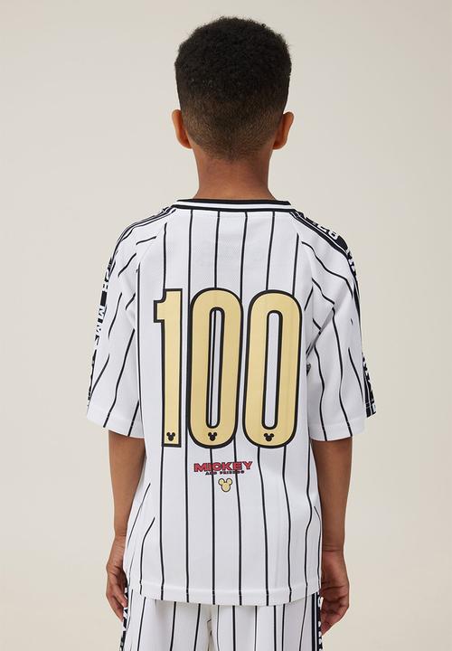 Cotton On - License soccer jersey - lcn dis vanilla stripe 100/mickey & friends